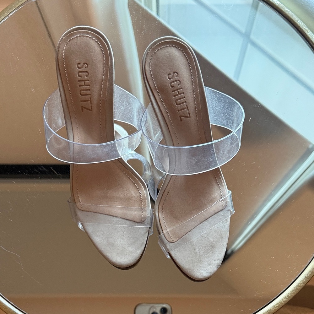 SCHUTZ Transparent Strap Heels